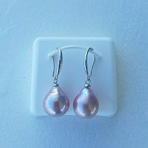 Lavender Fresh Water Pearl Earring Sterling Silver